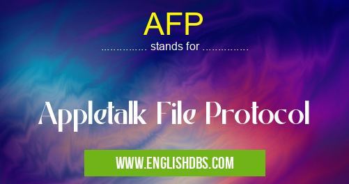 AFP means Appletalk File Protocol AFP