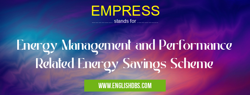 EMPRESS means Energy Management and Performance Related Energy Savings Scheme EMPRESS