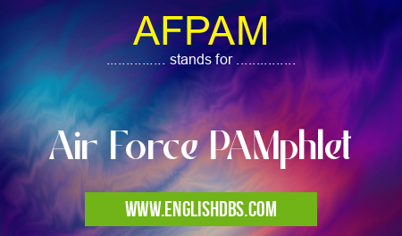 AFPAM means Air Force PAMphlet AFPAM