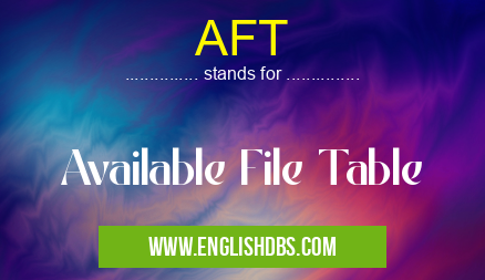 AFT means Available File Table AFT