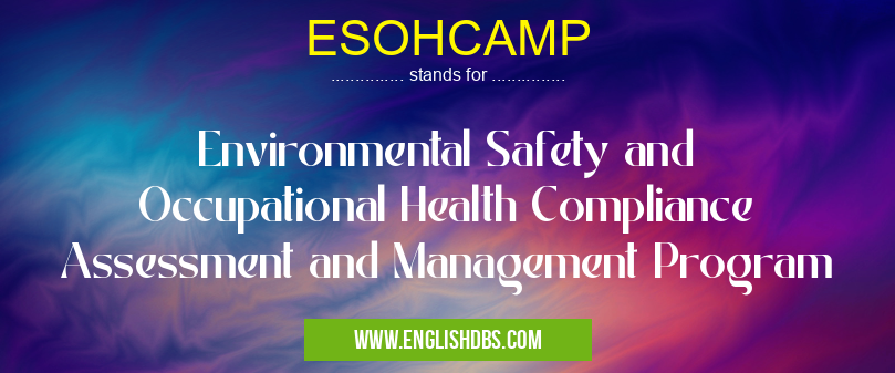 ESOHCAMP means Environmental Safety and Occupational Health Compliance Assessment and Management Program ESOHCAMP