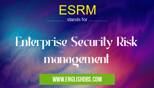 ESRM means Enterprise Security Risk management ESRM