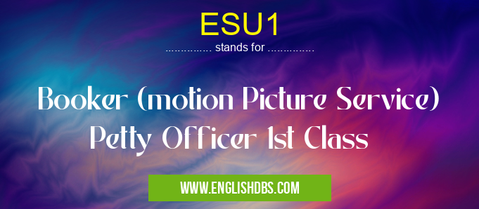 ESU1 means Booker (motion Picture Service) Petty Officer 1st Class ESU1