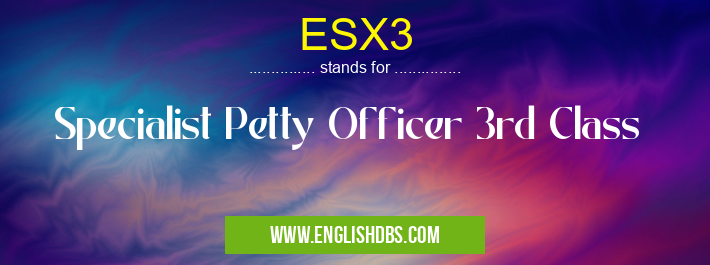 ESX3 means Specialist Petty Officer 3rd Class ESX3
