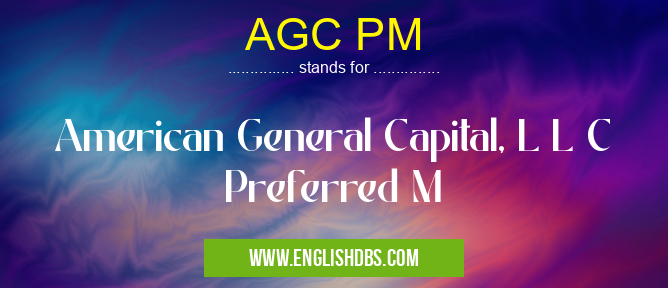 AGC PM means American General Capital, L L C Preferred M AGC PM