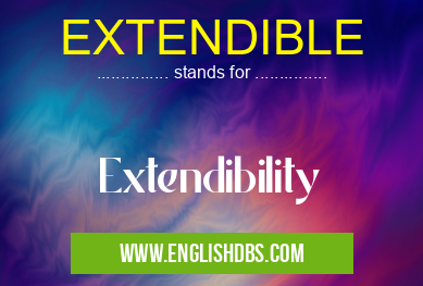 EXTENDIBLE means Extendibility EXTENDIBLE