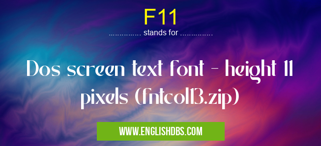 F11 means Dos screen text font - height 11 pixels (fntcol13.zip) F11