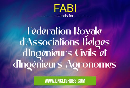 FABI means Fédération Royale d'Associations Belges d'Ingénieurs Civils et d'Ingénieurs Agronomes FABI