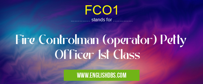 FCO1 means Fire Controlman (operator) Petty Officer 1st Class FCO1
