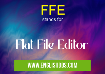 FFE means Flat File Editor FFE
