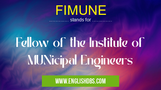FIMUNE means Fellow of the Institute of MUNicipal Engineers FIMUNE