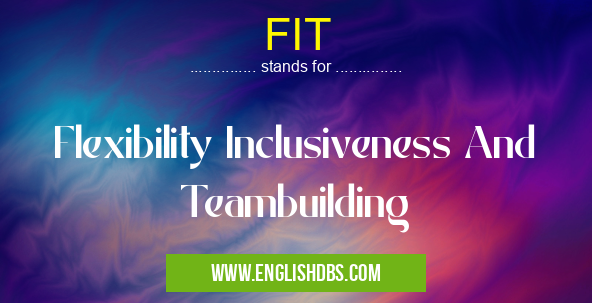 FIT means Flexibility Inclusiveness And Teambuilding FIT