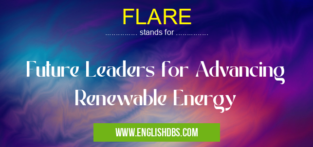 FLARE means Future Leaders for Advancing Renewable Energy FLARE