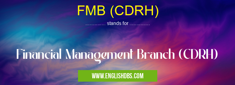 FMB (CDRH) means Financial Management Branch (CDRH) FMB (CDRH)