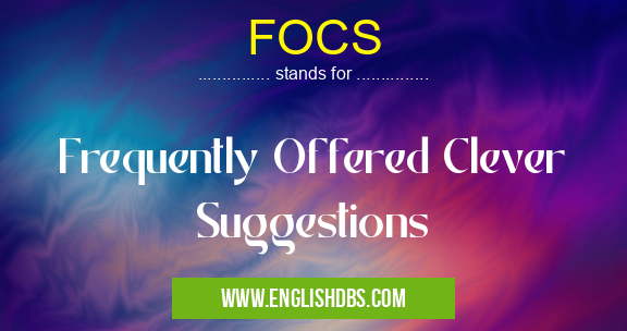 FOCS means Frequently Offered Clever Suggestions FOCS
