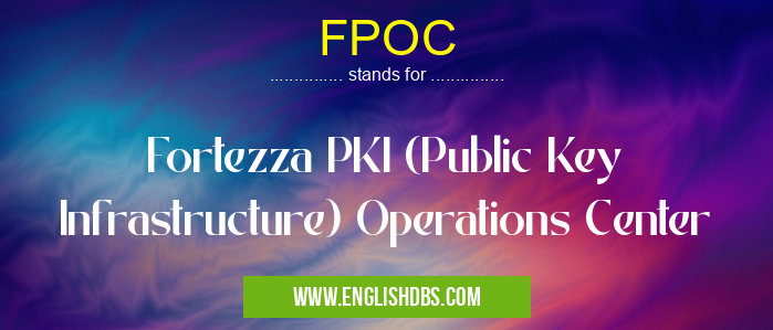 FPOC means Fortezza PKI (Public Key Infrastructure) Operations Center FPOC