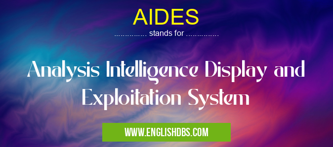 AIDES means Analysis Intelligence Display and Exploitation System AIDES