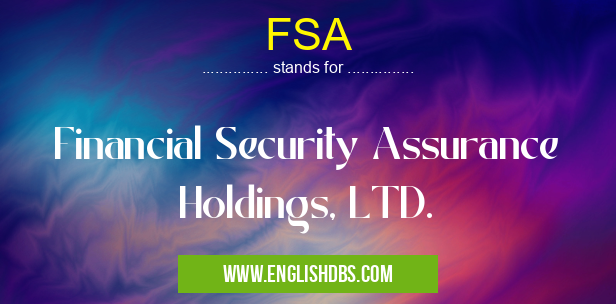 FSA means Financial Security Assurance Holdings, LTD. FSA
