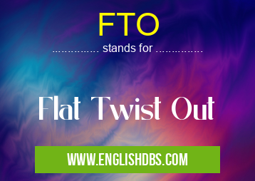 FTO means Flat Twist Out FTO