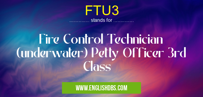 FTU3 means Fire Control Technician (underwater) Petty Officer 3rd Class FTU3