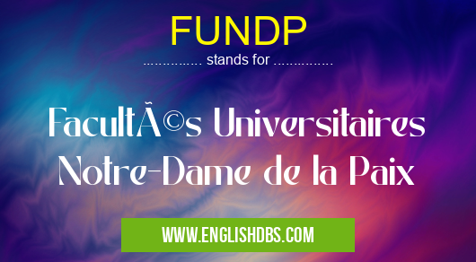 FUNDP means Facultés Universitaires Notre-Dame de la Paix FUNDP
