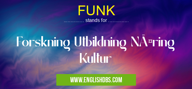 FUNK means Forskning Utbildning Näring Kultur FUNK
