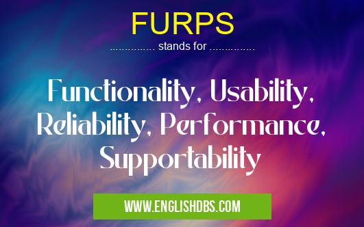 FURPS means Functionality, Usability, Reliability, Performance, Supportability FURPS