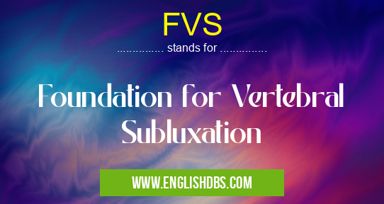 FVS means Foundation for Vertebral Subluxation FVS