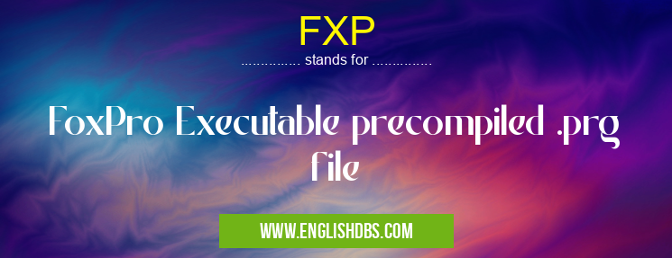 FXP means FoxPro Executable precompiled .prg file FXP