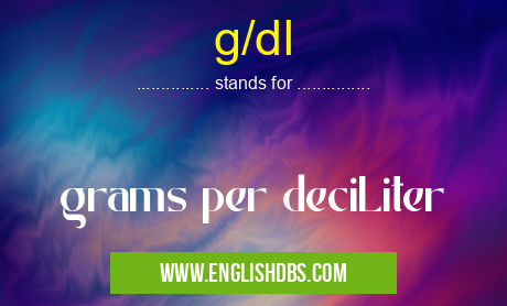 g/dl means grams per deciLiter g/dl