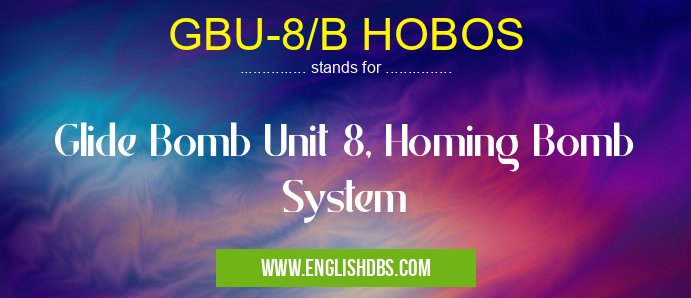 GBU-8/B HOBOS means Glide Bomb Unit 8, Homing Bomb System GBU-8/B HOBOS