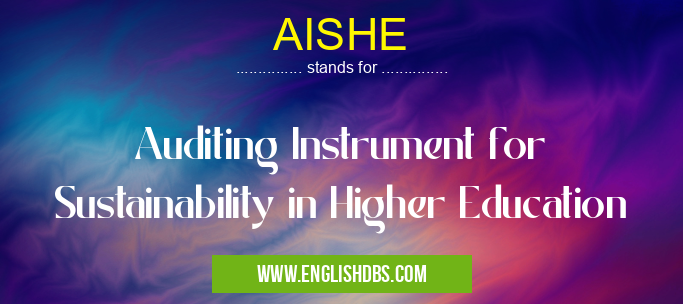 AISHE means Auditing Instrument for Sustainability in Higher Education AISHE