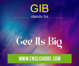 GIB means Gee Its Big GIB