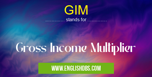 GIM means Gross Income Multiplier GIM
