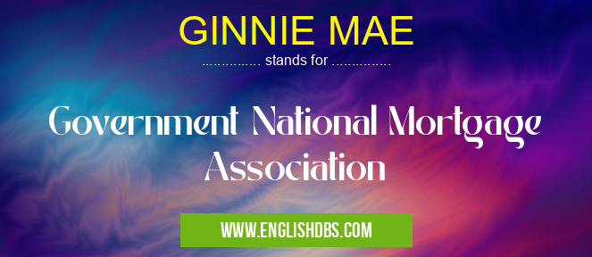 GINNIE MAE means Government National Mortgage Association GINNIE MAE