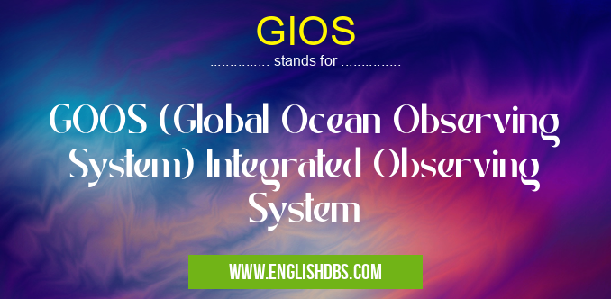 GIOS means GOOS (Global Ocean Observing System) Integrated Observing System GIOS