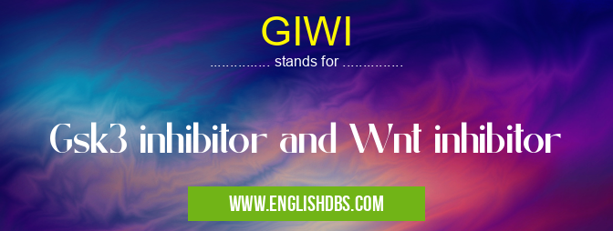 GIWI means Gsk3 inhibitor and Wnt inhibitor GIWI