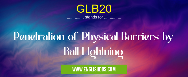 GLB20 means Penetration of Physical Barriers by Ball LIghtning GLB20