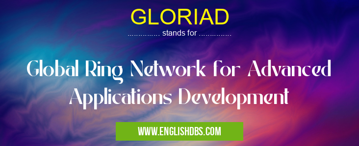 GLORIAD means Global Ring Network for Advanced Applications Development GLORIAD