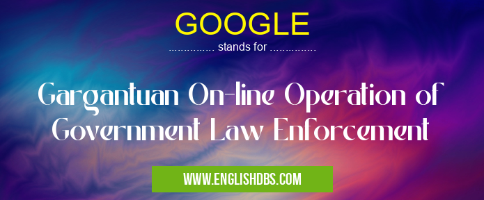 GOOGLE means Gargantuan On-line Operation of Government Law Enforcement GOOGLE