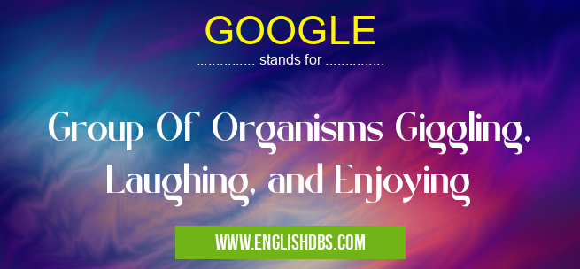 GOOGLE means Group Of Organisms Giggling, Laughing, and Enjoying GOOGLE