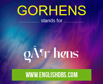GORHENS means gör hens GORHENS
