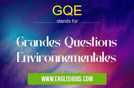 GQE means Grandes Questions Environnementales GQE