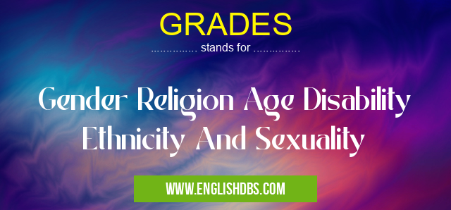 GRADES means Gender Religion Age Disability Ethnicity And Sexuality GRADES