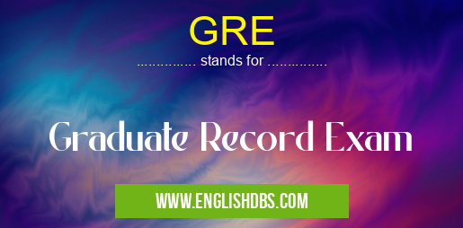 GRE means Graduate Record Exam GRE