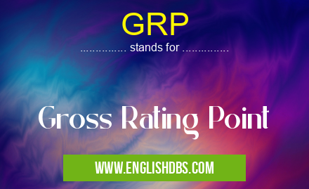 GRP means Gross Rating Point GRP