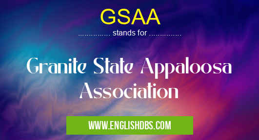 GSAA means Granite State Appaloosa Association GSAA