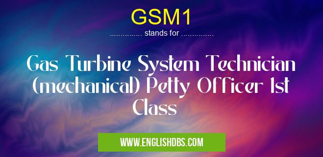 GSM1 means Gas Turbine System Technician (mechanical) Petty Officer 1st Class GSM1