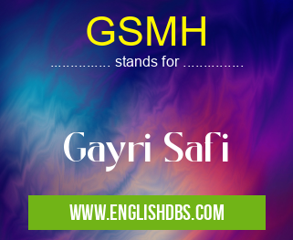 GSMH means Gayri Safi GSMH
