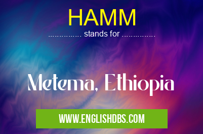 HAMM means Metema, Ethiopia HAMM